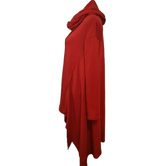 Womens Poncho Hooded Pullover S Drawstring Cord Long Sleeve Loose Casual - Picture 1 of 8